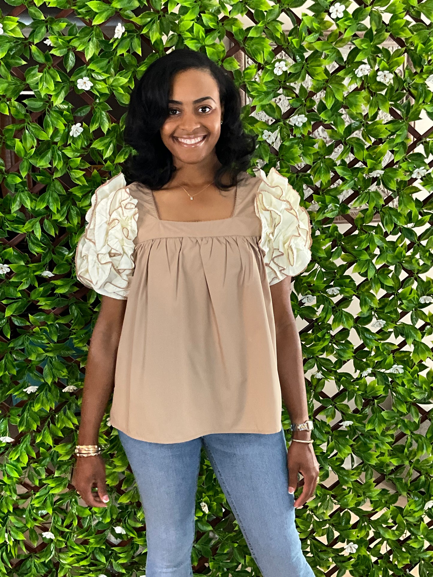 Ruffled Sleeve Top