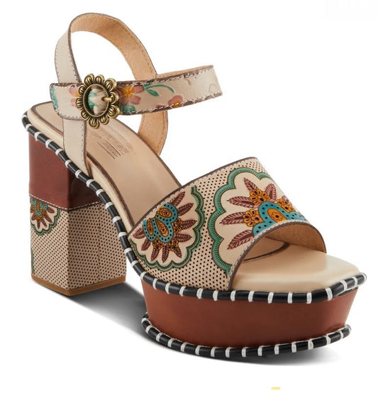 L’Artiste Gogetem Beige Multi-Color Sandals