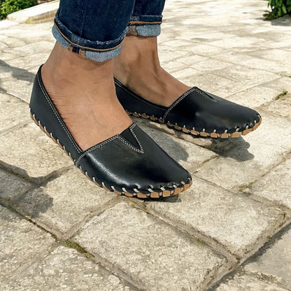 Spring Step Kathaleta Black Leather Slip-On