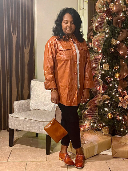 Caramel Faux Leather Jacket.p