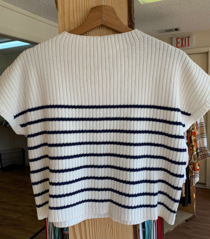 Stripe Navy Cream Top