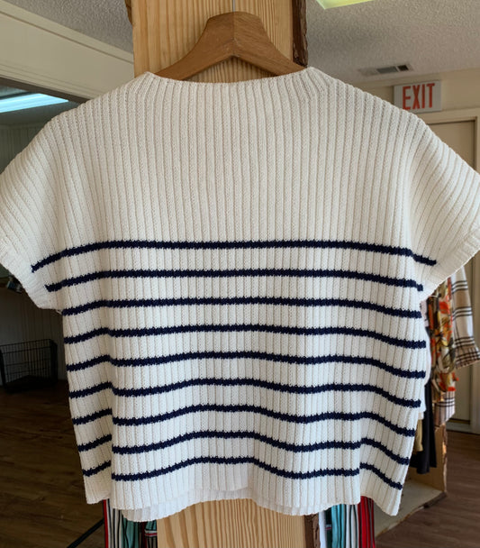 Stripe Navy Cream Top