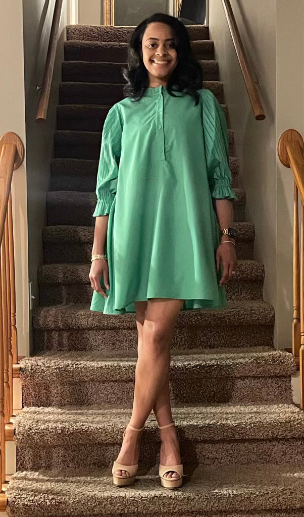 Elegant Mocked Midi Sleeve Dress